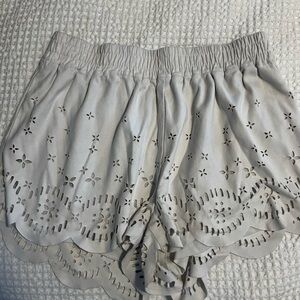 MinkPink White Suede Shorts